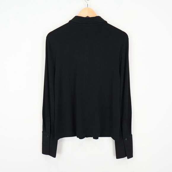 J.Crew Button-Up Shirt in Matte Jersey Black Size Large NWT - Picture 5 of 8